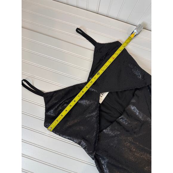 NWT L'AGENCE Femme Sequined Cut-Out Midi-Dress Black Bodycon Cocktail Size 12 - Picture 4 of 11